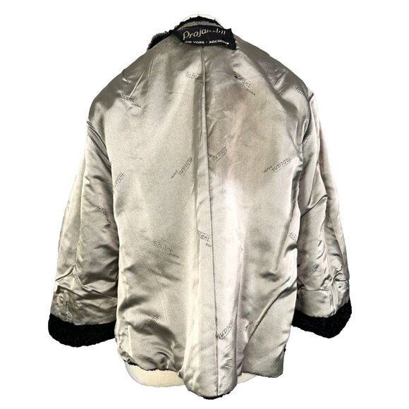 Vintage 60s Black Karakul Lamb Swing Coat Size Mink Collar Mod Glam Luxurious - Picture 10 of 14